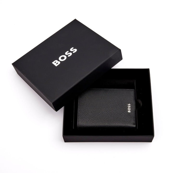 Hugo Boss Porte-cartes avec rabat et poche pour argent Classic Grained Black HLG416A