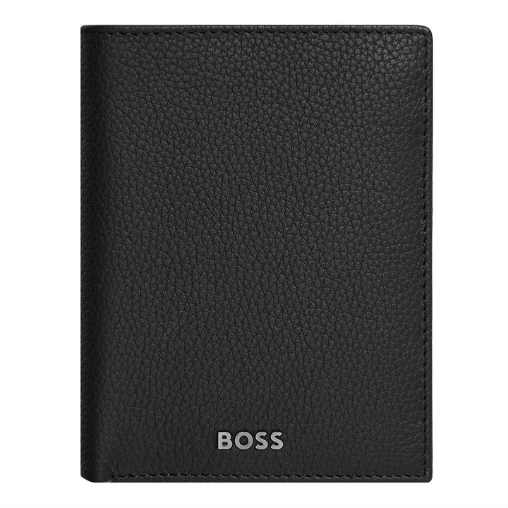 Hugo Boss Porte-cartes avec rabat et poche pour argent Classic Grained Black HLG416A