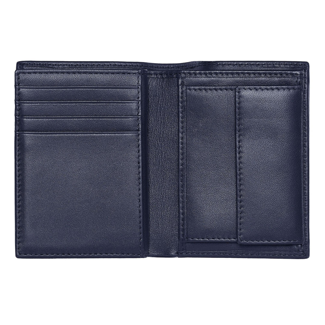 Hugo Boss Kartenetui mit Klappe und Geldfach, klassisches genarbtes Marineblau HLG416N