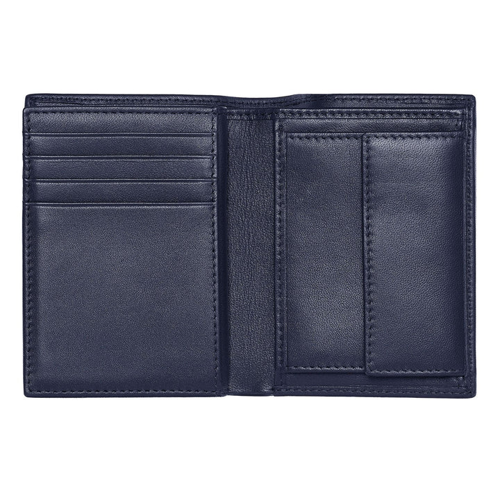 Hugo Boss Kartenetui mit Klappe und Geldfach, klassisches genarbtes Marineblau HLG416N