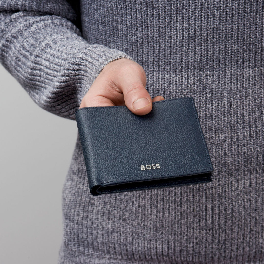 Hugo Boss Portafoglio porta soldi Classic Grained Navy HLM416N