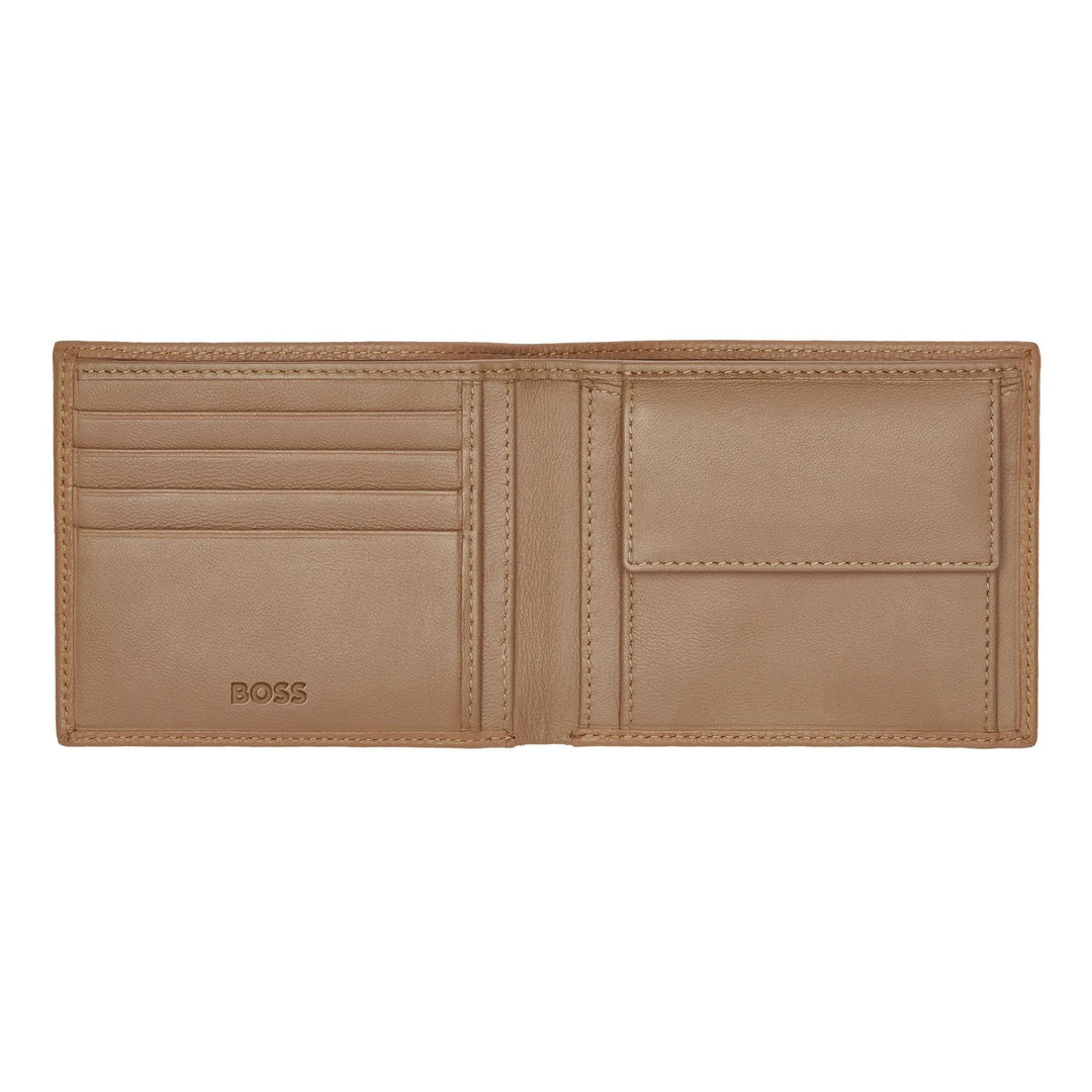 Hugo Boss Portafoglio porta soldi Classico Granulato Cammello HLM416X