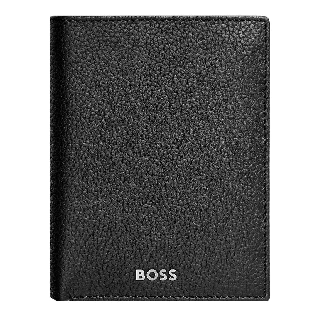 Hugo Boss Portafoglio porta soldi con patta verticale Classico Granulato Nero HLO416A