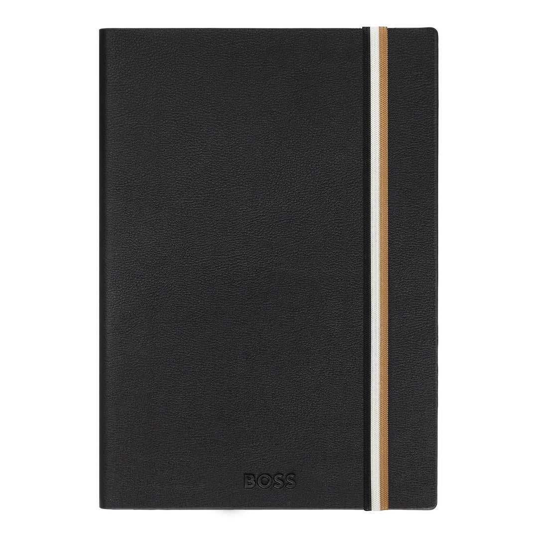 Hugo Boss A5 Iconic Schwarz liniertes Notizbuch HNH321AL