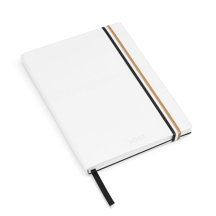 Hugo Boss A5 Iconic weiß liniertes Notizbuch HNH321WL