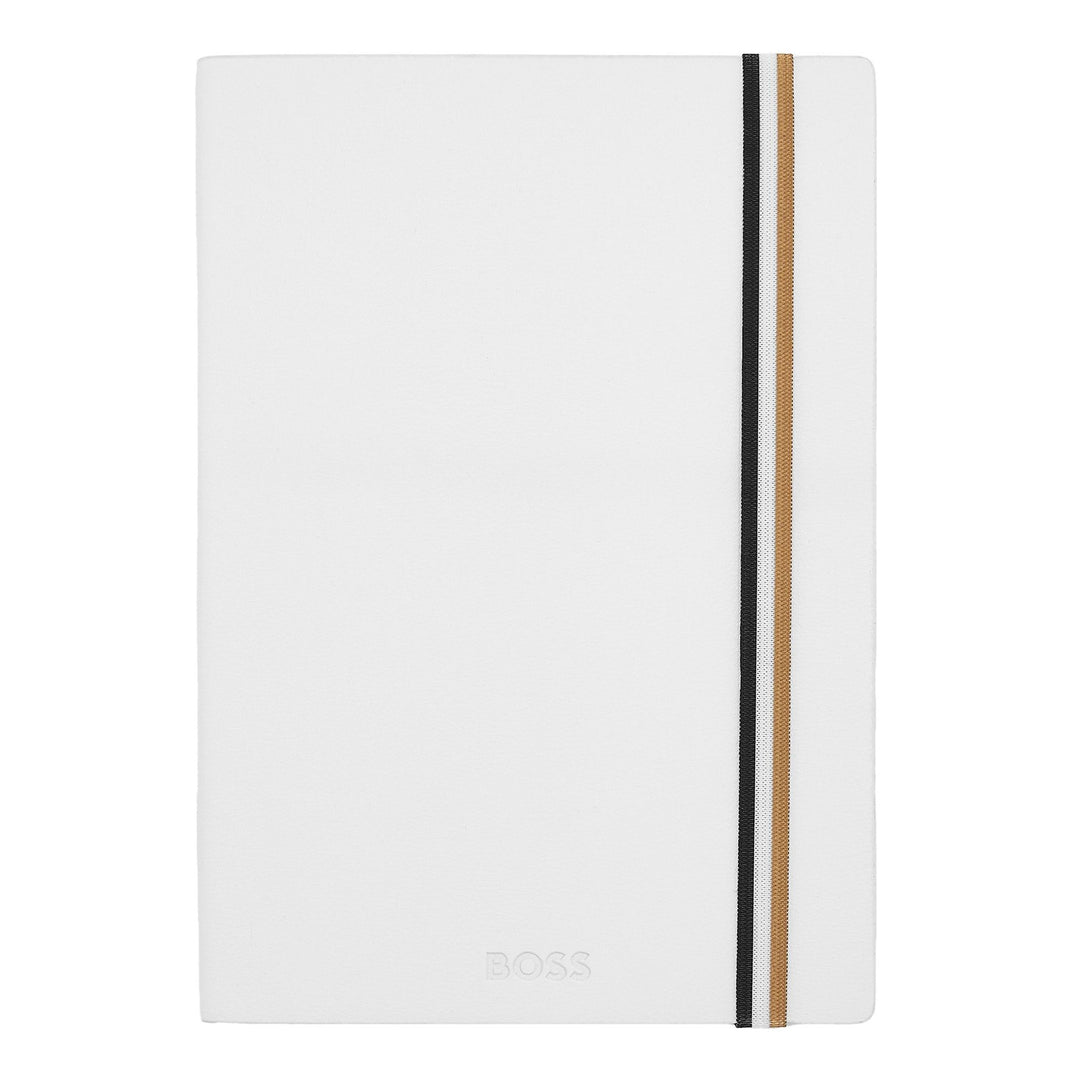 Hugo Boss A5 Iconic weiß liniertes Notizbuch HNH321WL