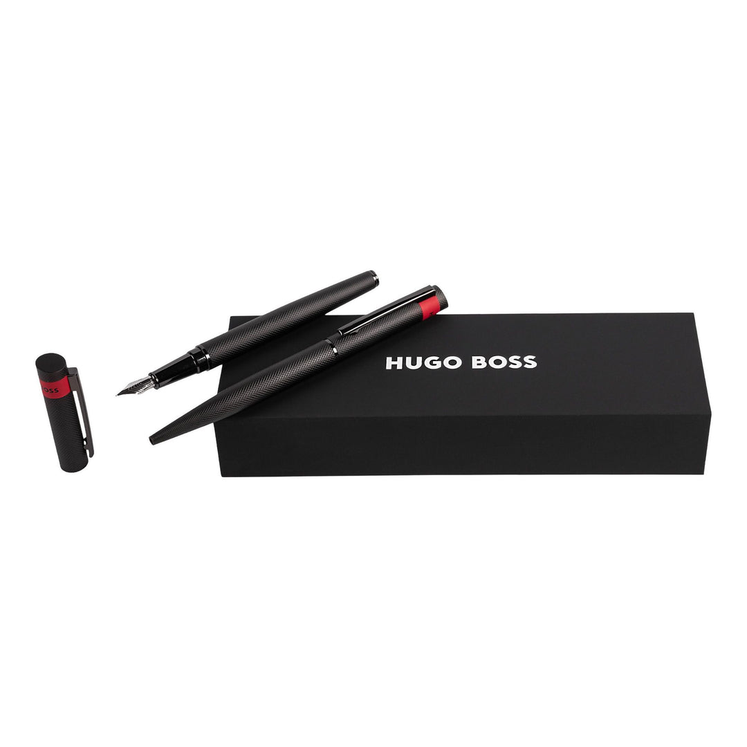 Hugo Boss Set Loop Diamond Black (penna a sfera e penna stilografica) HPBP367A