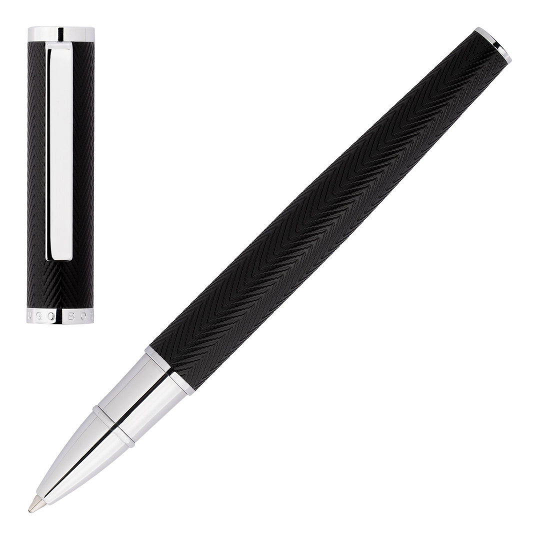 Hugo Boss Formation Herringbone Chrome Ballpoint Pen HSI1065B