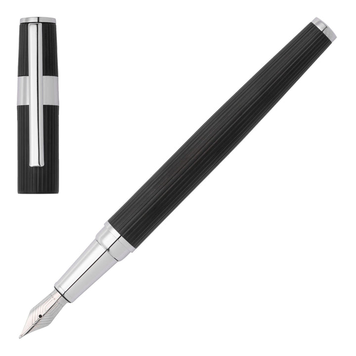Stylo plume Hugo Boss Gear Pinstripe Noir / Chrome HSV2852A