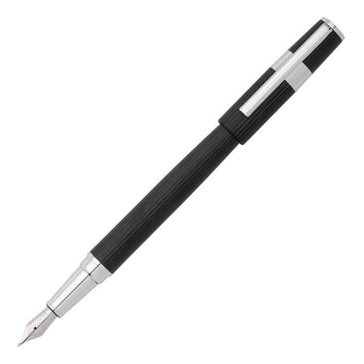 Stylo plume Hugo Boss Gear Pinstripe Noir / Chrome HSV2852A