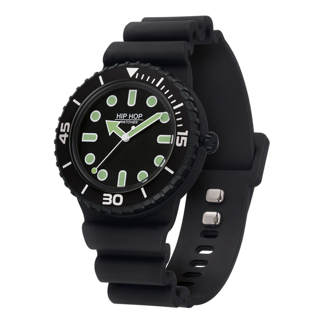 Hip-Hop-Uhr Master Schwarz/Weiß 41 mm HWU1233