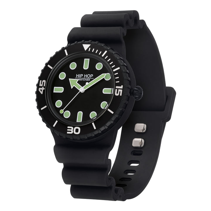 Hip-Hop-Uhr Master Schwarz/Weiß 41 mm HWU1233