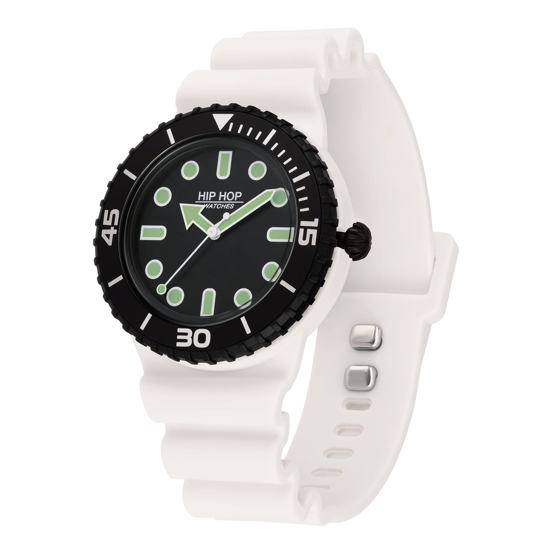 Hip-Hop-Uhr Master Schwarz/Weiß 41 mm HWU1233