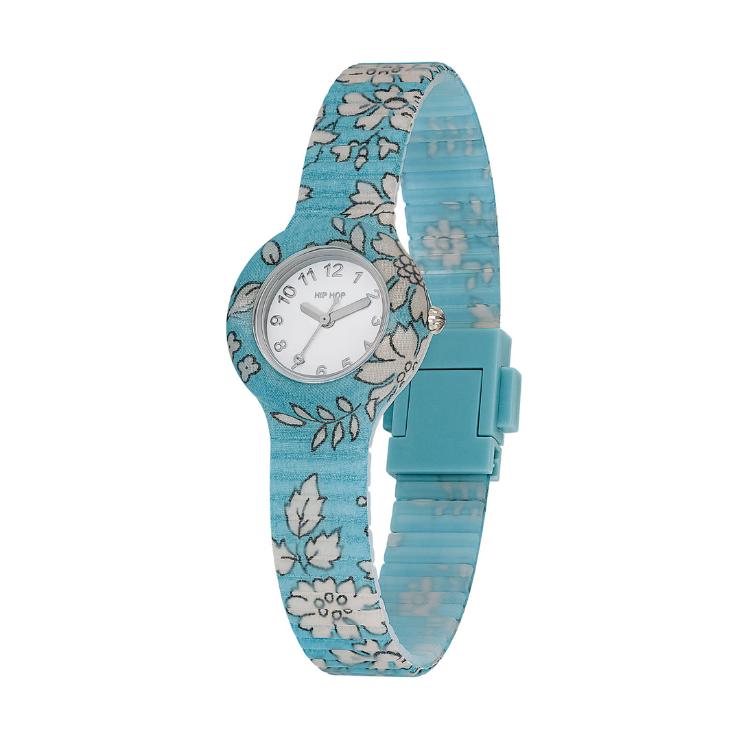 Hip Hop Light Blue Winter Blossom Collection de 28 mm HWU1251 Watch Watch