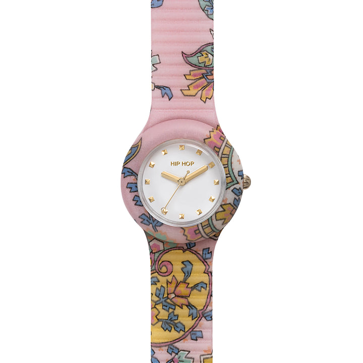 Hip-Hop-Uhr Pink Paisley Kollektion 32 mm HWU1310