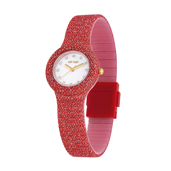 Hip-Hop-Uhr Red Shimmer Crush 32 mm HWU1338