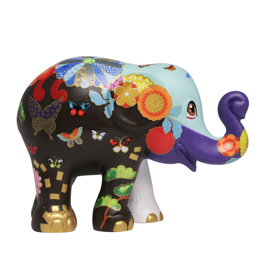 Elephant Parade elefante Happy Kiku 15cm Limited Edition Di Chris Chun UK National Tour 2013 HAPPY KIKU 15