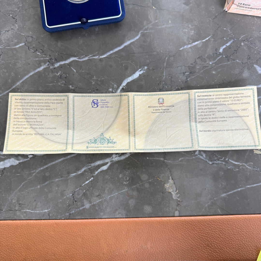 10-Euro-Silbermünze „Frieden und Freiheit in Europa“ in polierter Platte