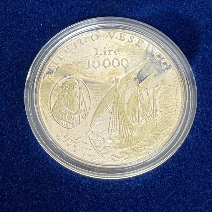 Silbermünzen 5000 10000 Lire Republik San Marino Amerigo Vespucci 1995