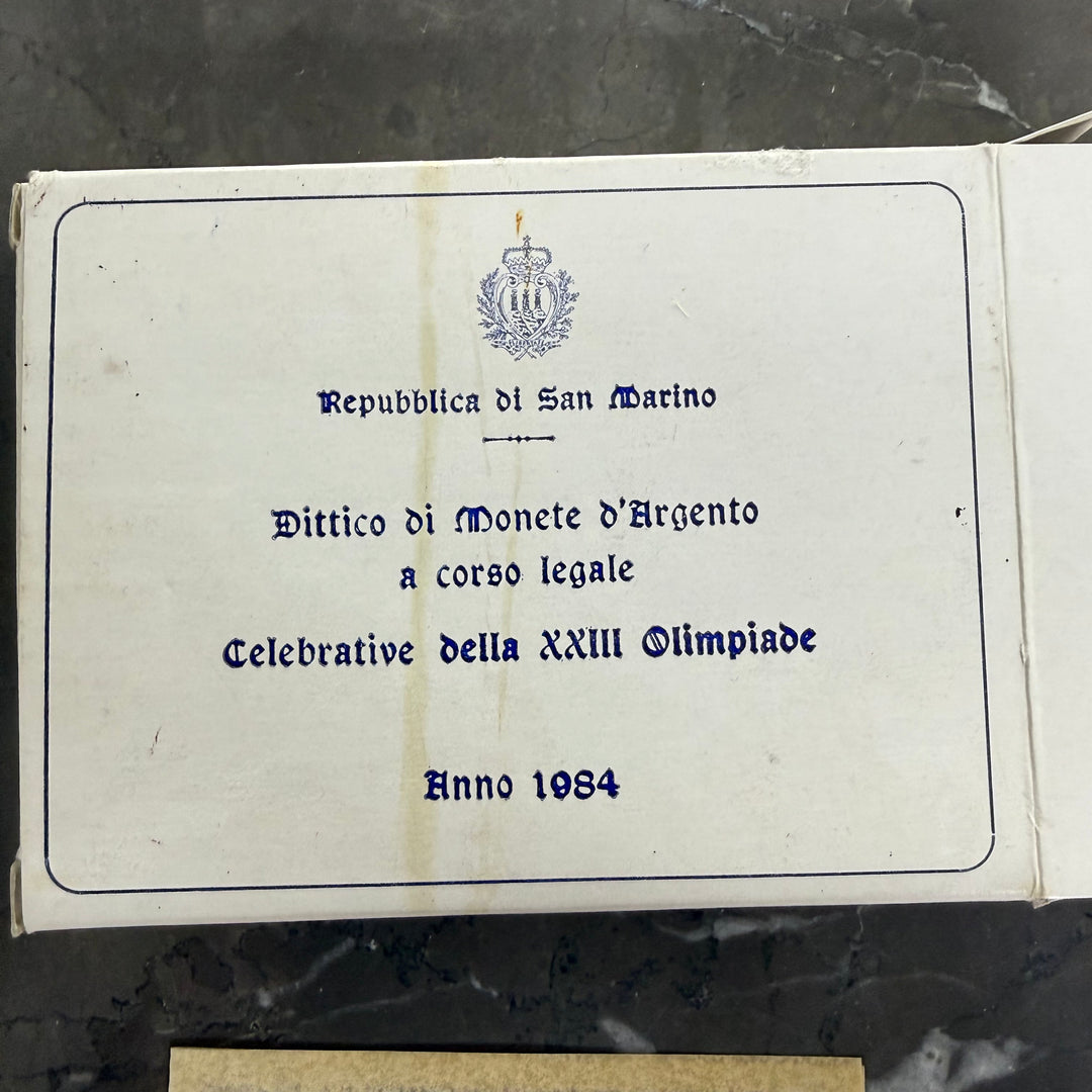 Monete in argento 500 1000 Lire Repubblica di San Marino XXIII Olimpiade 1984