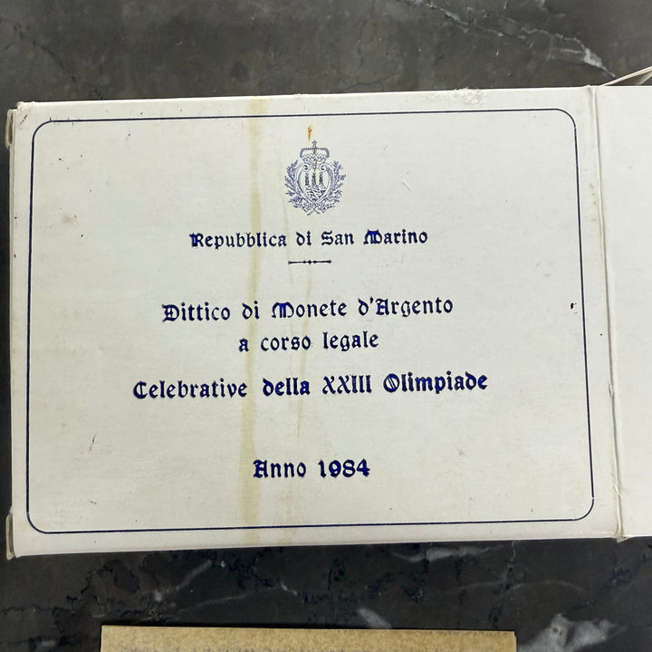 Monete in argento 500 1000 Lire Repubblica di San Marino XXIII Olimpiade 1984