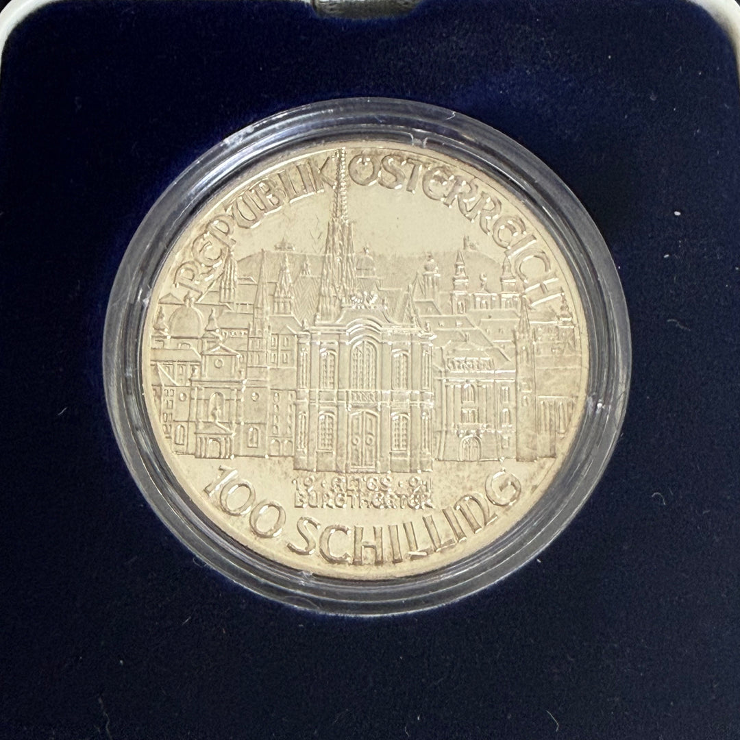 Silbermünze 100 österreichische Schilling 200. Tod von Wolfgang Amadeus Mozart 1991