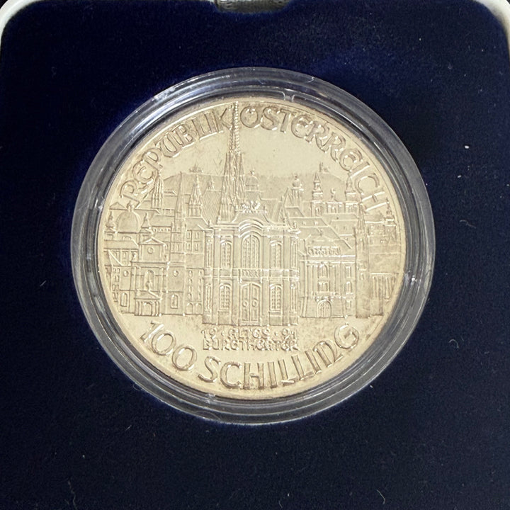 Silbermünze 100 österreichische Schilling 200. Tod von Wolfgang Amadeus Mozart 1991