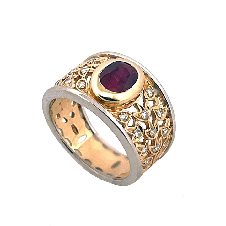 Capodagaglia Ring Fantasy Fantasy Gold Gold and Yellow 18KT Ruby and Diamonds