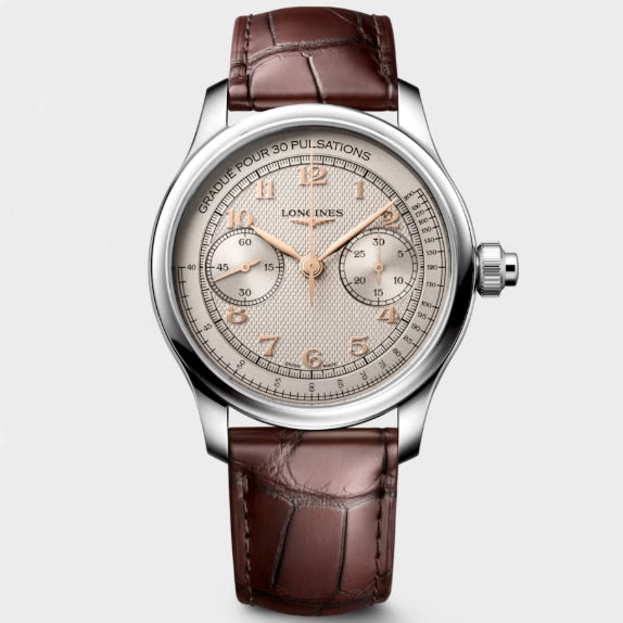 Longines Uhr Master Collection Chrono Monopusher 41 mm Elfenbein Handaufzug Stahl L2.960.4.78.2