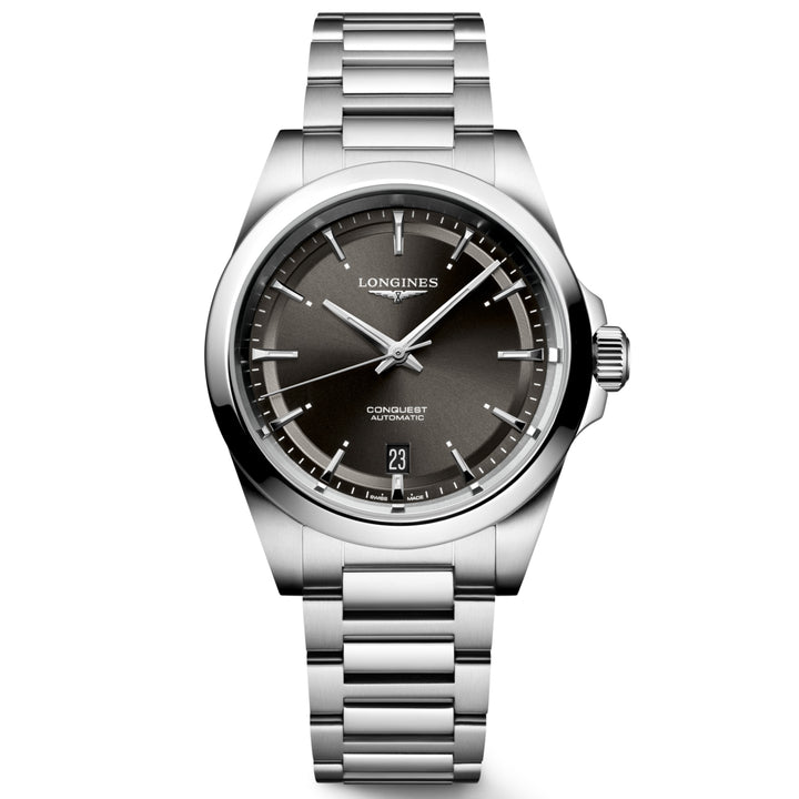 Montre Longines Conquest 38 mm en acier automatique noir L3.720.4.52.6
