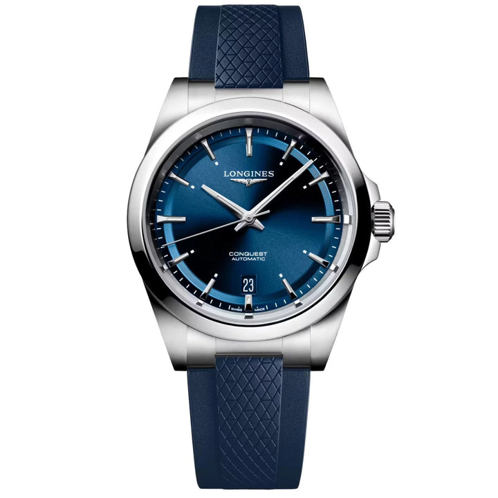 Longines Conquest 38 mm blaue Automatikuhr aus Stahl L3.720.4.92.9