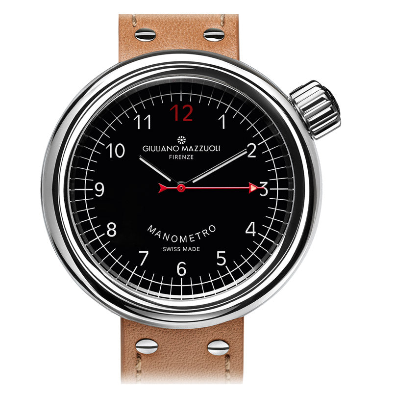 Giuliano Mazzuoli Manometeruhr 45 mm, schwarzer Automatikstahl, MRP02N