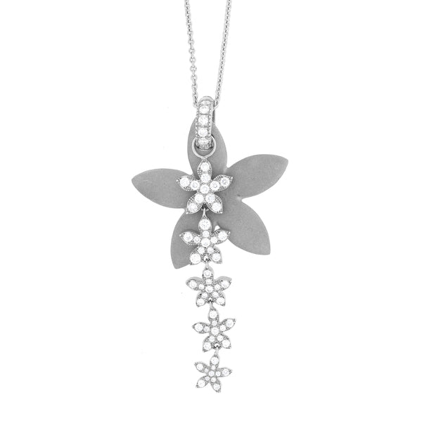 World Diamond Group Blumenanhänger-Halskette mit großer Titanblume PDS021DDI-15336000017