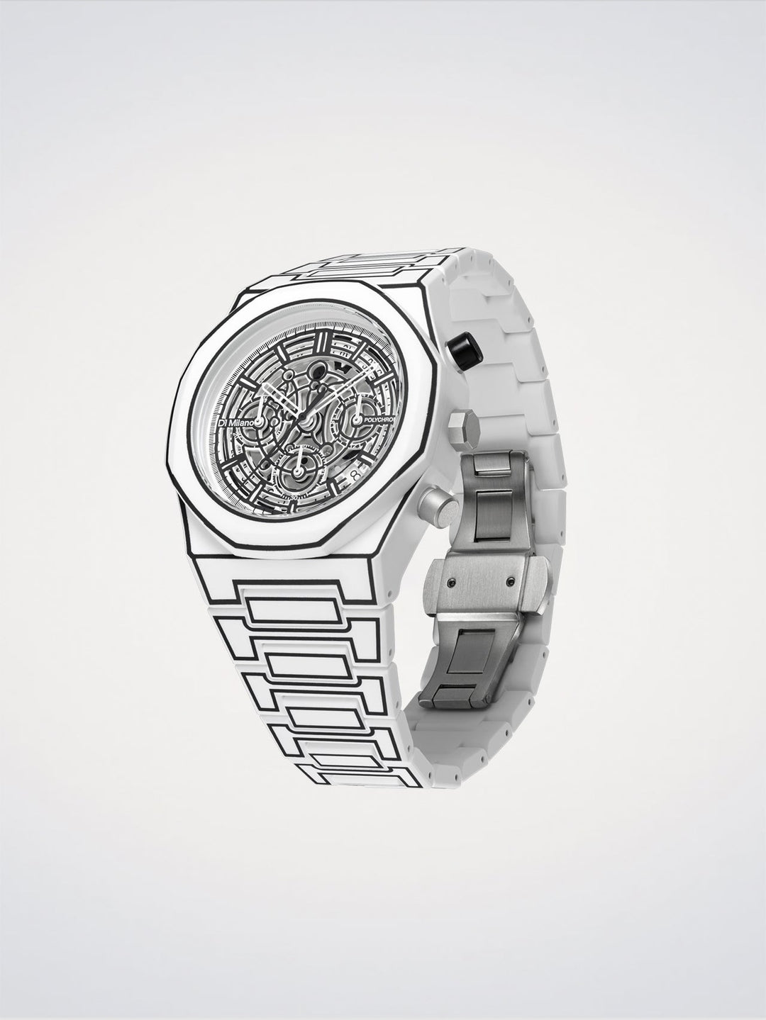 D1 Milano White Sketch Polychrono 40.5 mm D1-PHBJ13