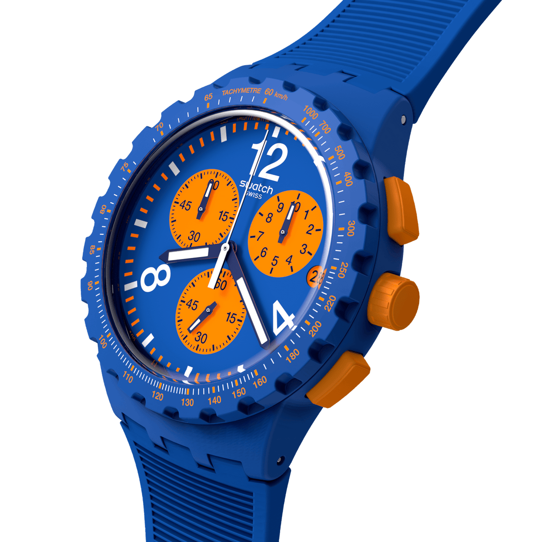 Swatch primárně modré originály Chrono 42mm Susn419
