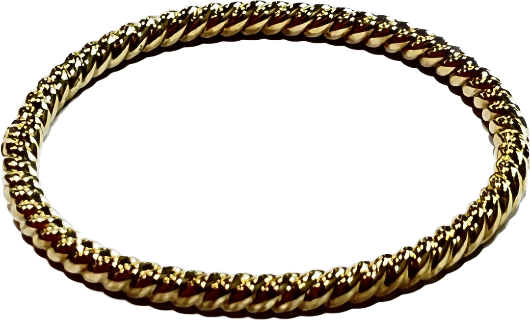 Sztywna bransoletka Sidalo Torchon Silver 925 Wykończenie PVD Złote żółty M-4426-G