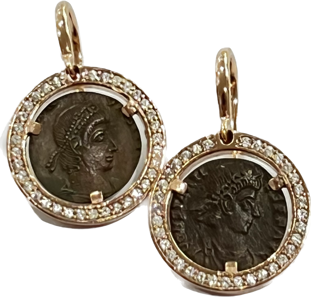 Kolczyki sidalo starożytny srebrny srebrny 925 finisz Pvd Gold Rosa M4530