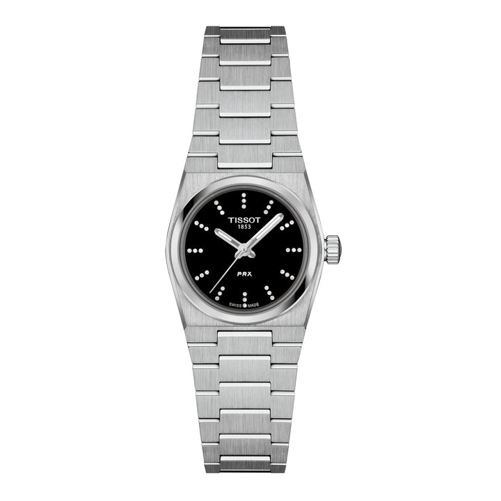 Tissot Uhr PRX 25 mm schwarze Diamanten Quarzstahl T137.010.11.056.00
