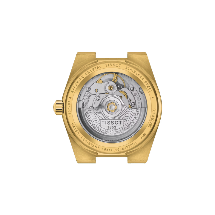 TISSOT Clock PRX OKMITIC 80 35 mm Champagner Automatisch Stahl Finish PVD Gold Gold T137.207.33.021.00