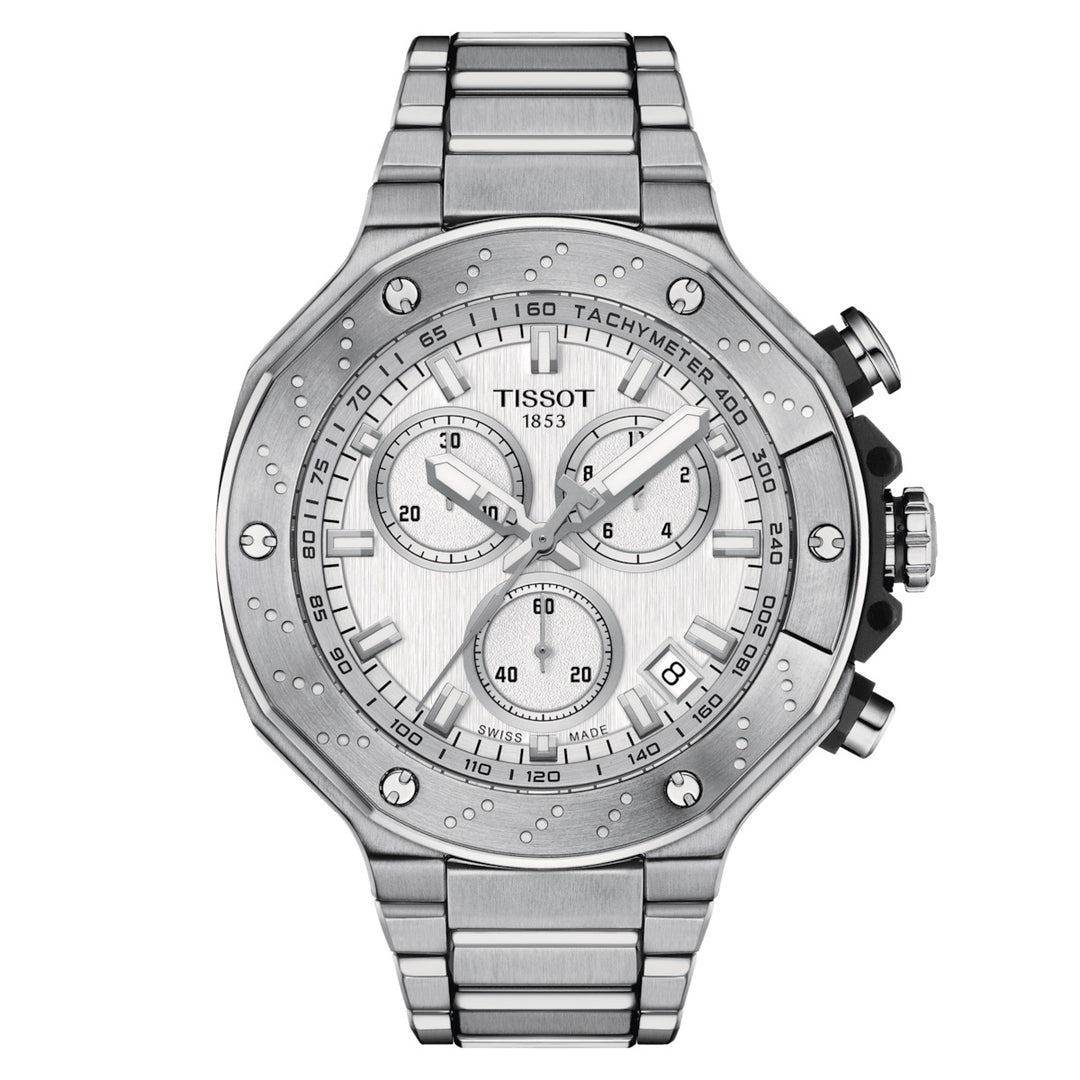 Tissot T-rasa chronograph 45mm stříbrné hodinky T141.417.11.031.00