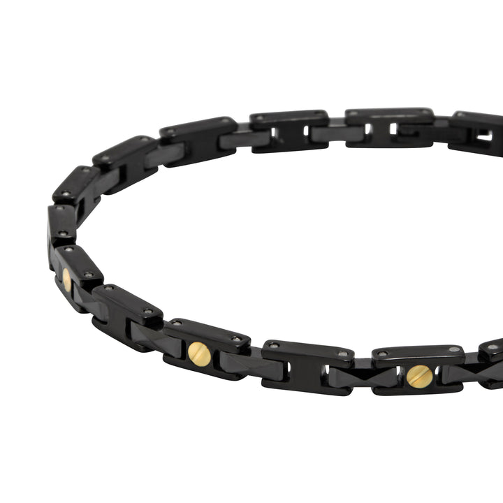 Breil bracciale Ceramic Brick acciaio finitura PVD nero ceramica TJ3964