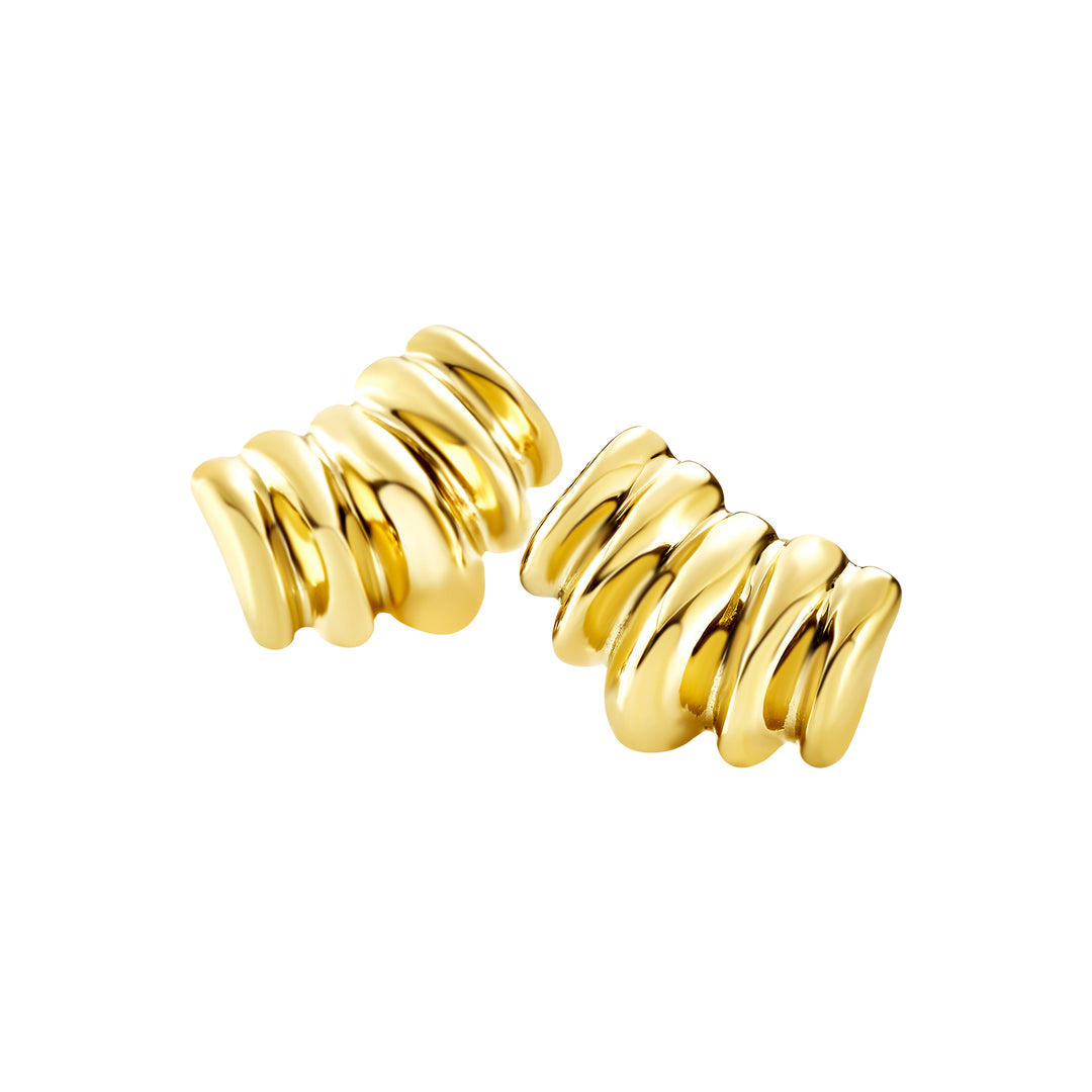 Breil Globe earrings in steel with IP gold finish TJ4073