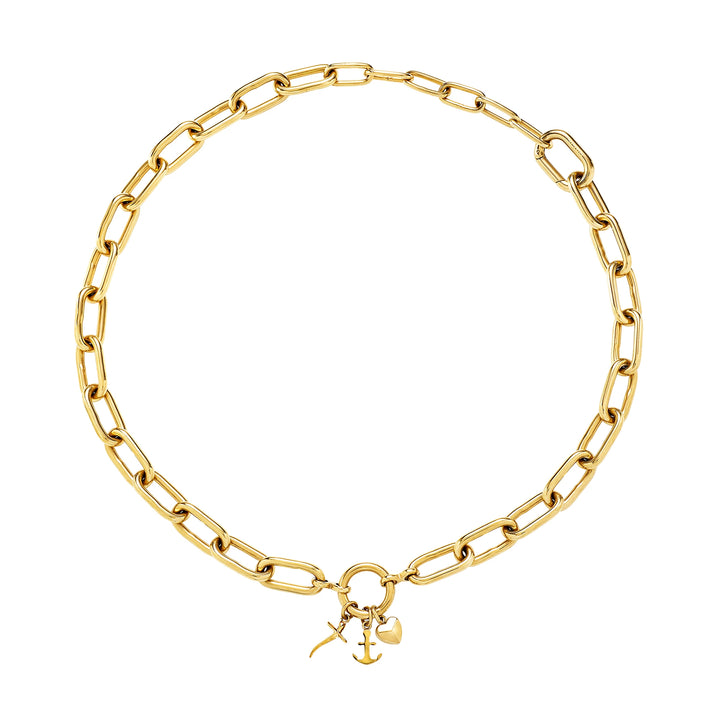 Collier Breil Love Ties en acier finition or IP TJ4074