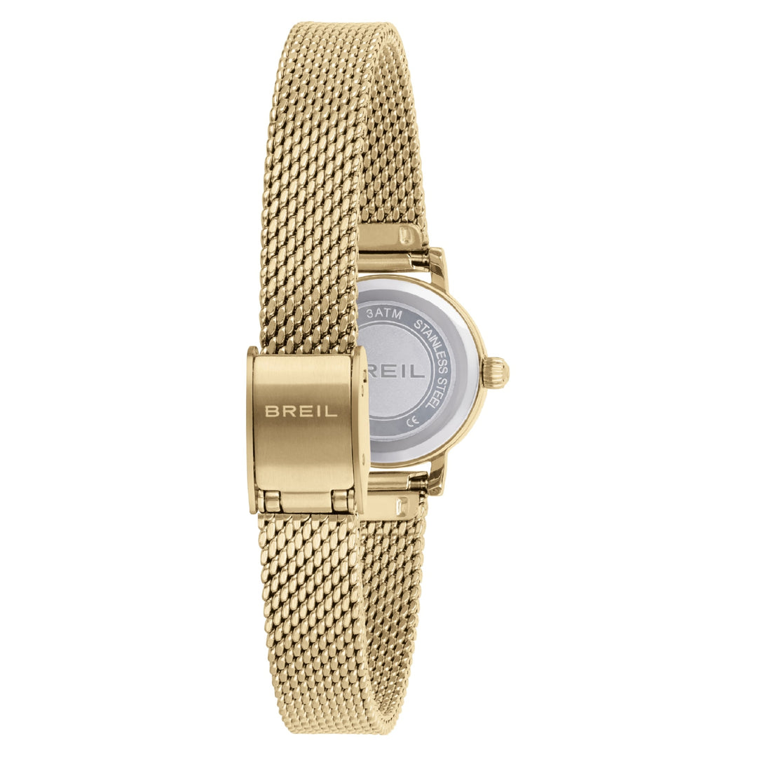 Breil Darling Uhr, 18 mm, silberner Quarzstahl, IP-Gold-Finish, TW1935