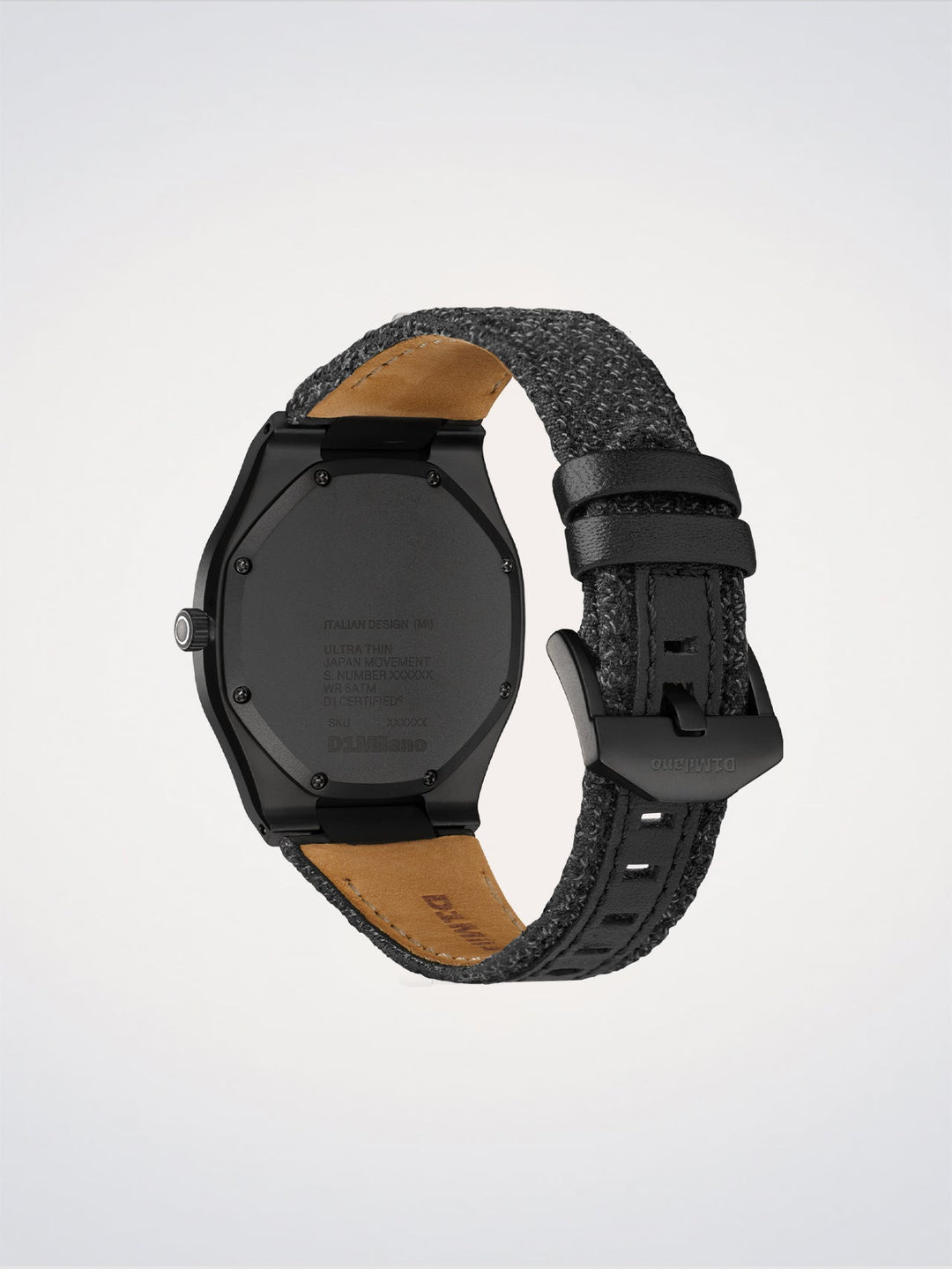 Montre ultra fine D1 Milano en Kevlar noir 39 mm D1-UHKJ01