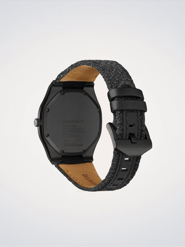 Montre ultra fine D1 Milano en Kevlar noir 39 mm D1-UHKJ01