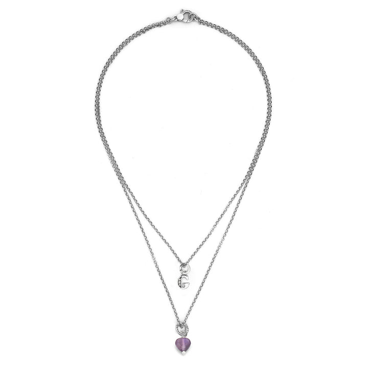 Collier Giovanni Raspini cadeau précieux lettre g Collier en argent 925, améthyste et zircons X01488
