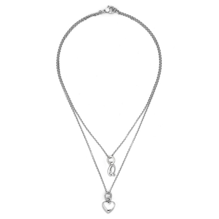 Collier coeur et lettre q Giovanni Raspini collier en argent 925 X01554