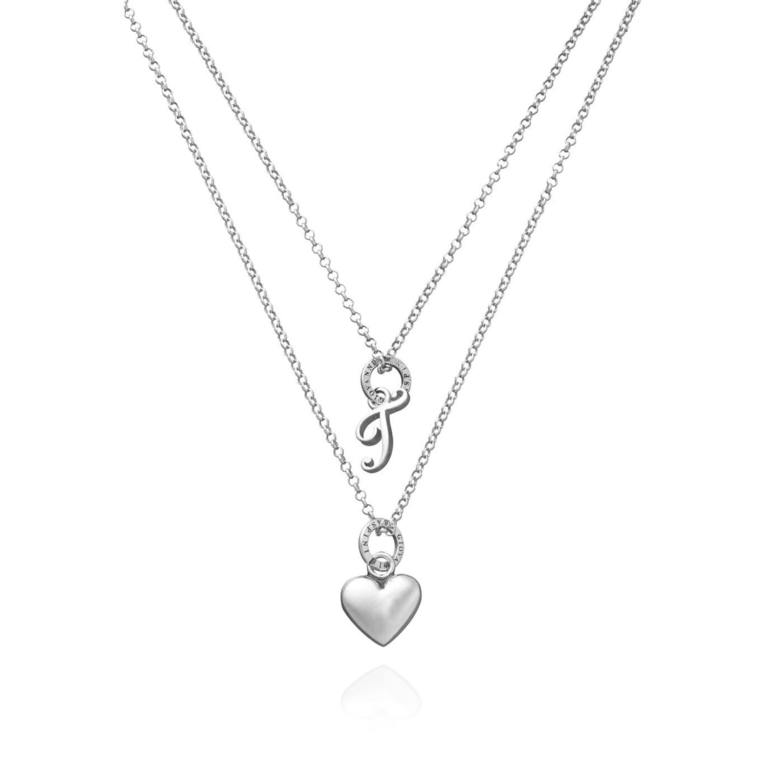 Giovanni Raspini Heart and Letter T necklace silver X01762