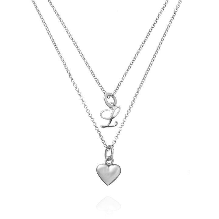 Giovanni Raspini Collier coeur et lettre L argent X01765